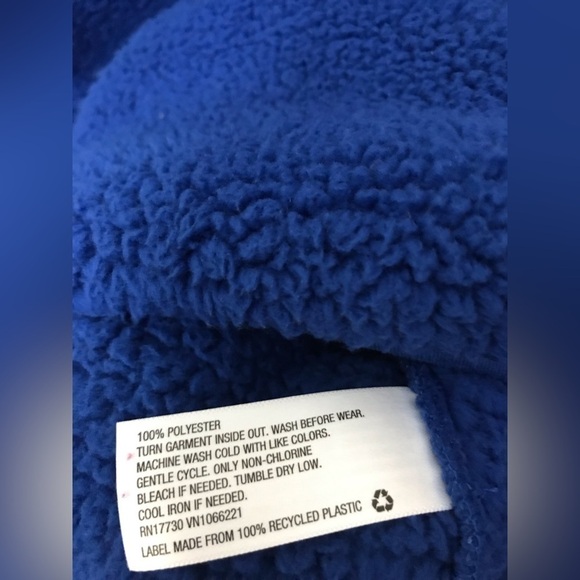 All in Motion Youth Faux Shearling LS 1/4 Zip Blue Pullover L 12-14 - Picture 12 of 14